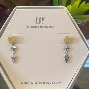Bomb Party Earrings RBP5377 Sterling Silver Canary Ice Crystal💛